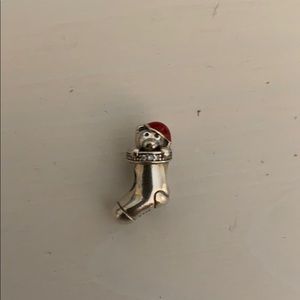 Authentic Pandora Santa Bear in stocking charm